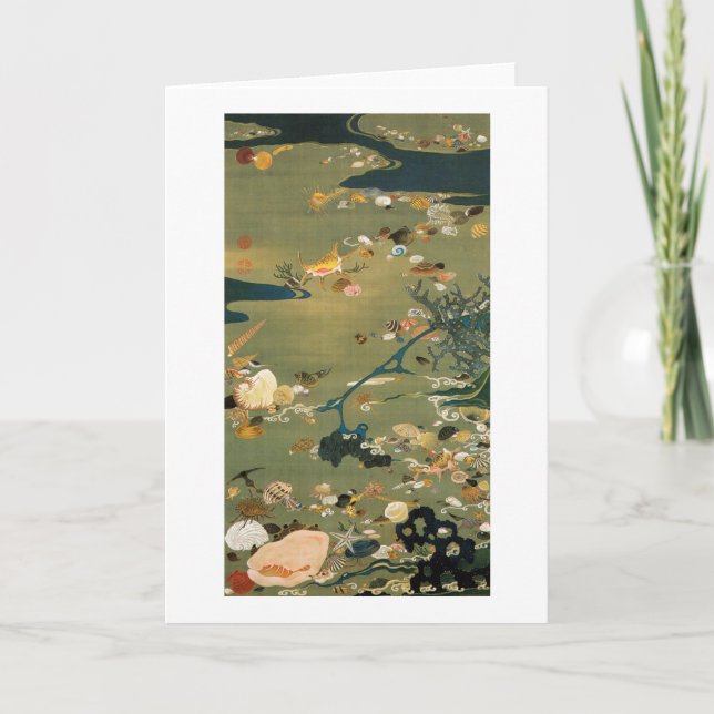 24. 貝甲図, 若冲 Shells, Jakuchū, Japan Art Card (Front)
