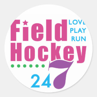 24/7 Field Hockey Classic Round Sticker