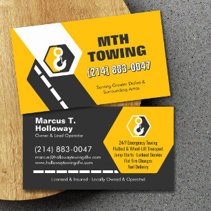 24/7 Towing Service Roadside Assistance Business Card