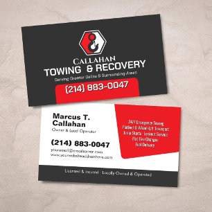 24/7 Towing Service Roadside Assistance Business Card