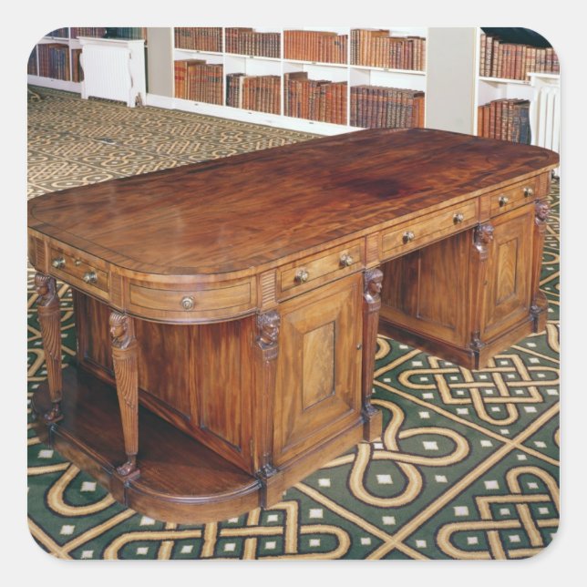 24:Desk by Thomas Chippendale Jr, 1805 Square Sticker (Front)