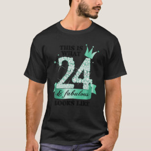 24 & Fabulous I Turquoise White Party Group Photo  T-Shirt