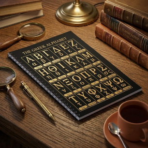 24 Greek Alphabet Letters Pronunciation Writing Notebook