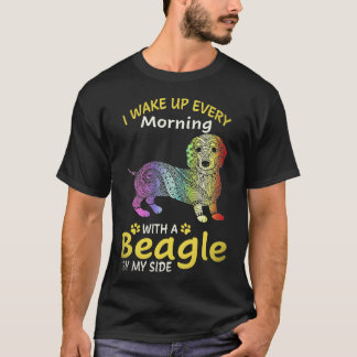 24 I Wake Up Every Morning With A Beagle By My Sid T-Shirt