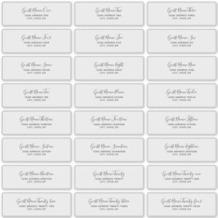 24 Individual Wedding Guest Address Labels