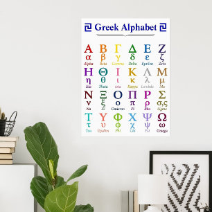 24 Kids Greece Letters Greek Alphabet Vertical Poster