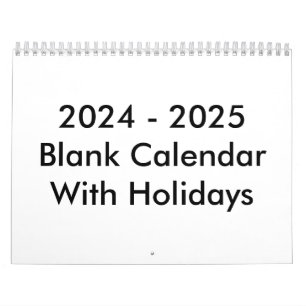24 Months Blank Calendar 2024-2025 With Holidays