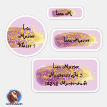 24 Name stickers Lila - Glitter |
