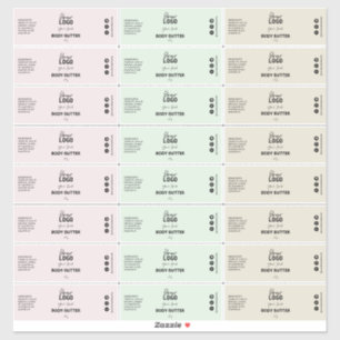 24 Natural Organic Themed Body Butter Labels