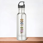 24 oz Stainless Steel Water Bottle with Your Logo<br><div class="desc">Personalise this 24 ounce stainless steel water bottle with your own company logo, slogan, website address, or other custom text. It's lightweight and BPA free. Custom branded water bottles can advertise your business as corporate gifts and swag. Encouraging the use of reusable water bottles in your office can save costs...</div>