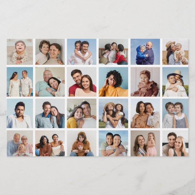 24 Photo Collage Editable Colour Card/Flyer (Front)