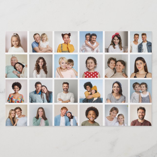 24 Photo Collage Editable Colour Card/Flyer (Front)