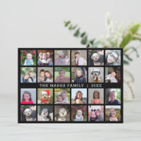 24 Photo Collage with Family Name Date - black