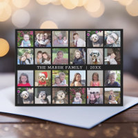 24 Photo Collage with Family Name Date - black
