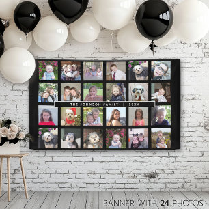 24 Photo Template Collage with Custom Text Banner