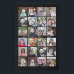24 Photo Template Collage with Custom Text Faux Canvas Print<br><div class="desc">A template with 24 photos. For best results, use square cropped photos. To change the background colour, click on the customise option and choose a new background colour. Photo montage -- Use your favourite photo or pictures to make a fun keepsake to share with friends. This modern grid is a...</div>