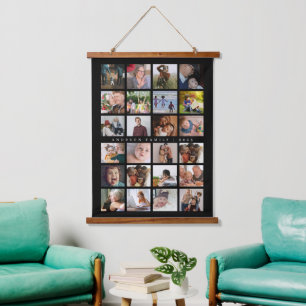 24 Photos Family Name  Hanging Tapestry