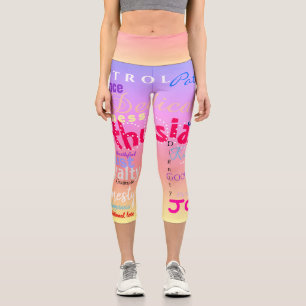 24 postive Traits Human Qualities Yoga HWCL Capri Leggings