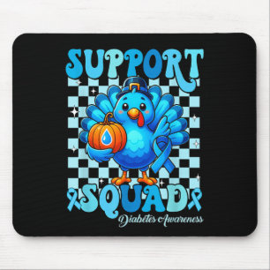 24 Support Squad Diabetes Awareness Turkey Kids Bo Mouse Pad