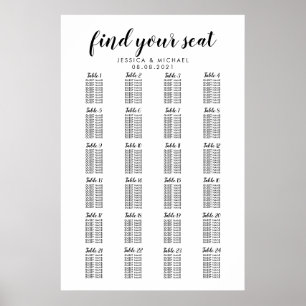 24 Table Large Wedding Guest Seating Chart