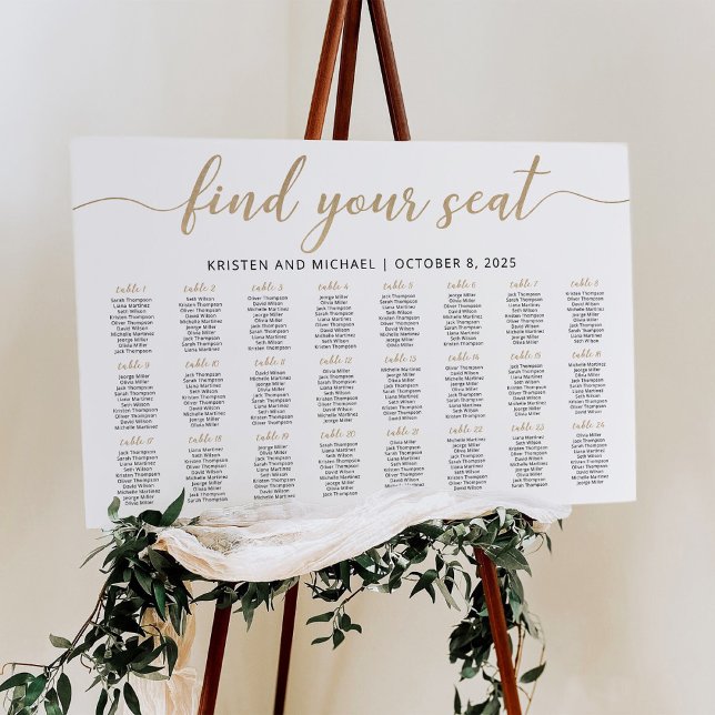 24 Tables Find Your Seat Seating Chart Plan (Creator Uploaded)