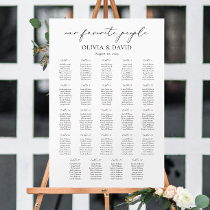 24 Tables Simple Our Favourite People Seating Char Poster