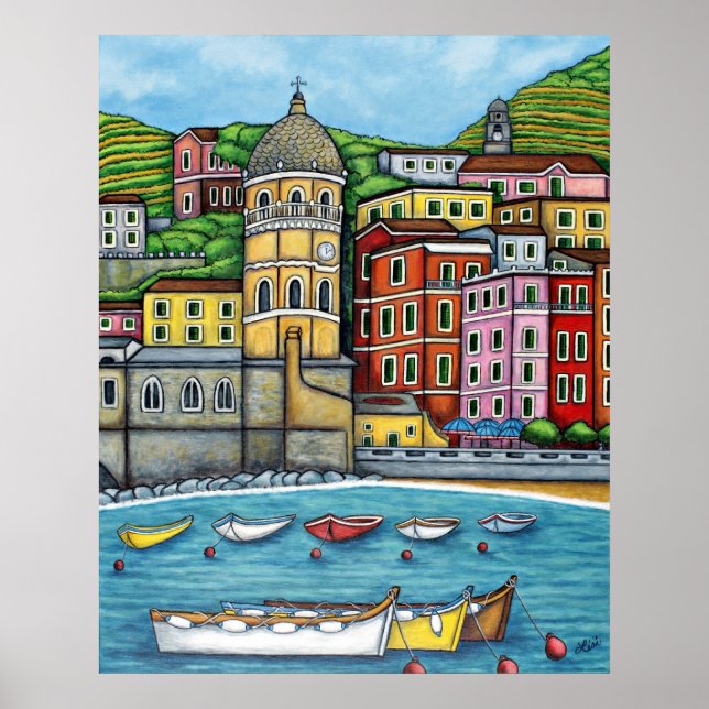 24" x 30" Colors of Vernazza Poster Print (Front)