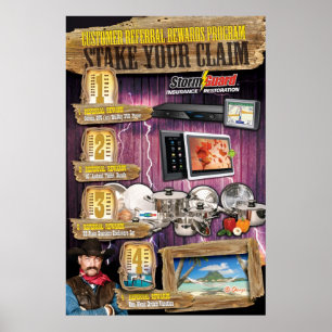 24 x 36 Stake Your Claim Referral Rewards Poster