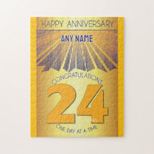 24 Year AA 12 Step Anniversary Personalised Jigsaw Puzzle