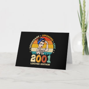 24 Year Old 2001 Vintage Gift Women 24th Birthday Card