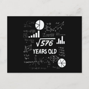 24 Year Old Bday Math Teacher 24th Birthday Gift Postcard