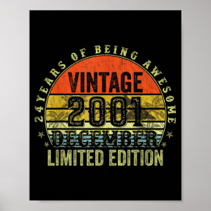 24 Year Old Birthday Gifts For Men December 2001 2 Poster