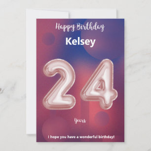 24 year old Happy Birthday card