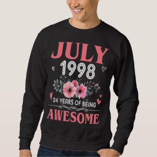 24 Year Old Made In July 1998 24th Birthday Women Sweatshirt