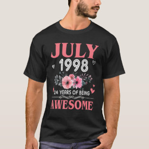 24 Year Old Made In July 1998 24th Birthday  Women T-Shirt