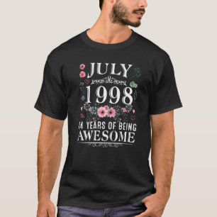 24 Year Old Made In July 1998 24th Birthday Women T-Shirt