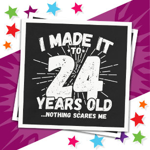 24 Year Old Sarcastic Meme Funny 24th Birthday Napkin