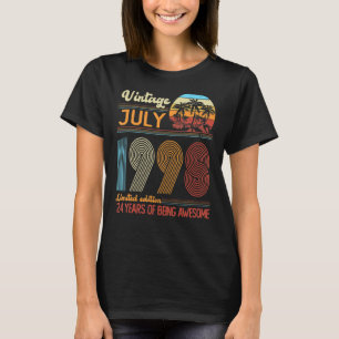 24 Year Old Vintage July 1998 24th Bday T-Shirt