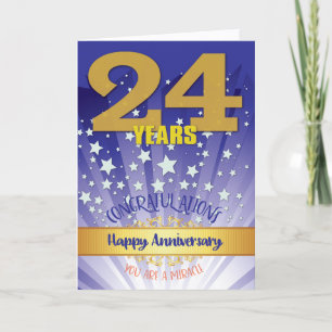 24 Year Recovery Anniversary Bold Numeral Card
