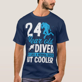 24 Year Scuba Diving Diver Snorkel 24 Birthday T-Shirt