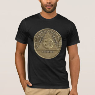 24 Year Sober Recovery Anniversary Coin T-Shirt