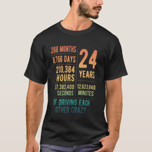24 Years Married Funny 24th Wedding Anniversary T-Shirt