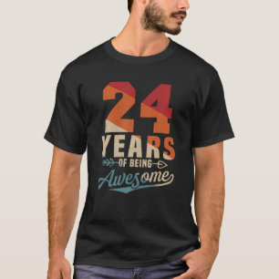 24 Years Of Being Awesome Retro 24Th Birthday Men T-Shirt