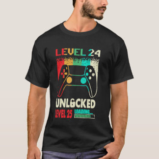 24 Years Old 24 Birthday Level 24 Unlocked Level 2 T-Shirt