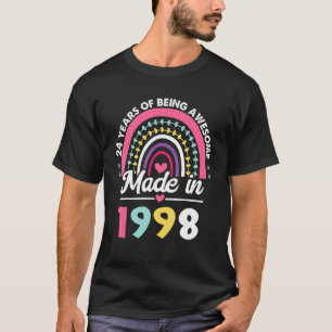 24 Years Old 24th Birthday Born In 1998 Women Gir T-Shirt
