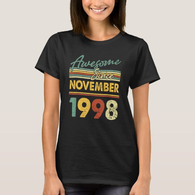 24 Years Old  Awesome Since November 1998 24th Bir T-Shirt (Front)