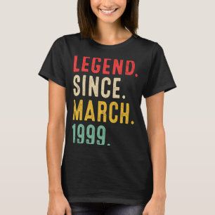 24 Years Old Legend Since March 1999  24th Birthda T-Shirt