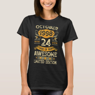 24 Years Old  Vintage October 1998 24th Birthday R T-Shirt