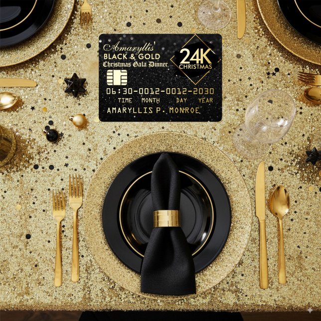 24K Black & Gold Credit Card Style Invitations (Creator Uploaded)