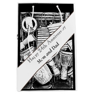 24th Anniversary editable    Medium Gift Bag